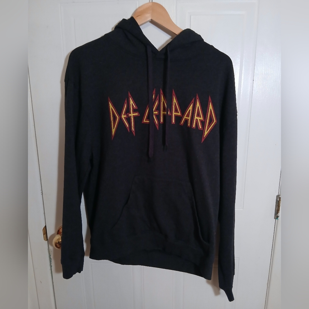 Def Leppard Black Hoodie Mens Large